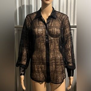 Jason Wu Black Sheer Lace size S Blouse Shirt NewWTag WX50896-001-6PA Date Night